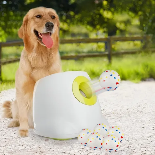 Miniatura 10 de ALL FOR PAWS Lanzador automático de bolas original para perros pequeños y medianos, máquina interactiva de lanzamiento de pelotas de tenis
