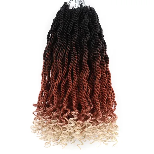 Miniatura 42 de Cabello rubio de ganchillo para mujeres negras, trenzas senegalesas onduladas de ganchillo de 12 pulgadas, trenzas kinky de ganchillo cortas 27613