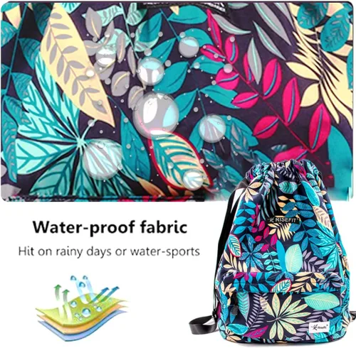 Miniatura 6 de Bolsa impermeable con cordón para ir al gimnasio o la playa, o practicar deportes, unisex