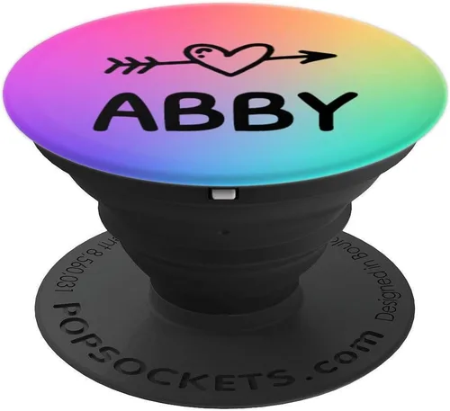 Miniatura 4 de Abby Gift - Agarre con forma de arco iris y flecha de corazón negra – PopSockets agarre y soporte para teléfonos y tabletas
