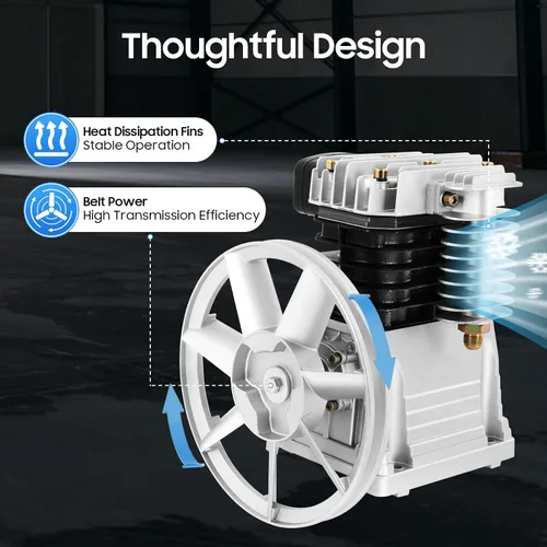 Miniatura 6 de Cabezal de bomba de compresor de aire, motor de bomba de compresor industrial 3HP 2.2KW, cabezal de bombas de lubricación de salpicaduras