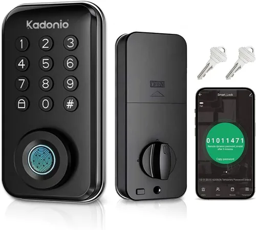 Cerradura de puerta inteligente de huellas dactilares, cerrojo de entrada sin llave con control de aplicación, cerradura de puerta con teclado 4 en