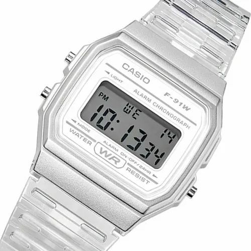 Miniatura 4 de Casio Reloj juvenil de cuarzo F-91Ws-7 para mujer Azul Patchwork Casual clásico