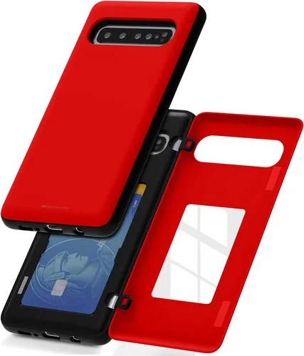 Miniatura 80 de GOOSPERY Funda tipo cartera para Samsung Galaxy S22 Ultra, [tarjetero] parachoques magnético de puerta con cierre automático, cubierta protectora