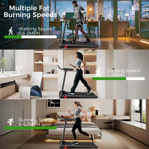 Miniatura 4 de Foldable Treadmill for Home, 3-in-1 Walking Pad with 13% Incline Handle Bar, 300LBS Capacity, 3.0HP Quiet Brushless, Small Treadmills for Small
