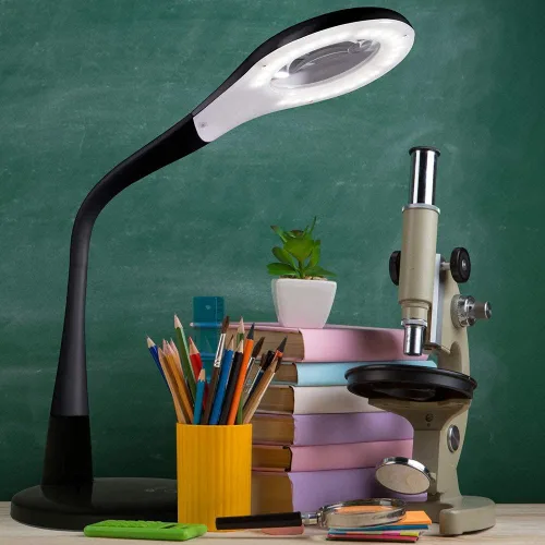 Miniatura 8 de OttLite Lámpara de escritorio LED con lupa ajustable, serie de prevención - Diseñada para reducir la fatiga ocular - Cuello flexible ajustable, 4
