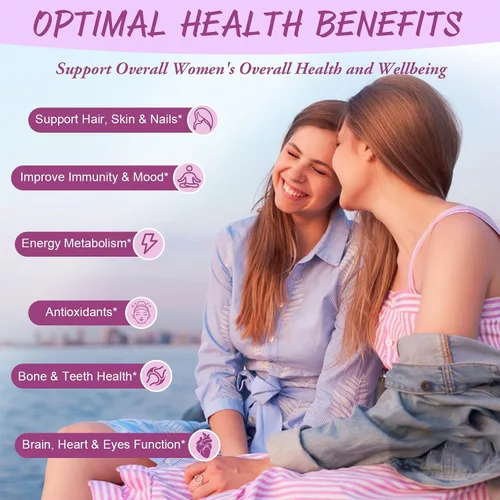 Miniatura 2 de Totaria Gomitas multivitamínicas sin azúcar para mujeres mayores de 14 años con hierro, inositol, folato, biotina, gomitas multivitamínicas diarias