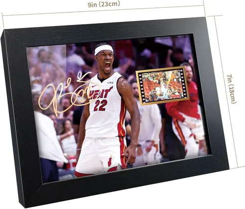 Miniatura 6 de sufenvera Impresión firmada de Jimmy Butler foto enmarcada con mini pantalla de película, póster para fanáticos del baloncesto, grandes regalos