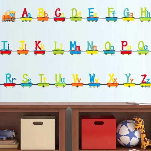 Miniatura 7 de Calcomanías de alfabeto para niños, alfabeto ABC, calcomanías de tren, calcomanías de pared de letras del alfabeto, calcomanías de pared