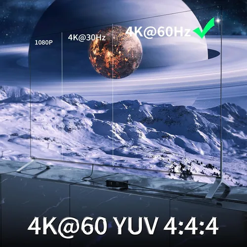 Miniatura 5 de Divisor extensor HDMI 1x2 HD 4K @60Hz hasta 196.9 ft (196 pies) - Cable de salida CAT5/CAT6/CAT7 Transmisor y receptor HDMI con interruptor