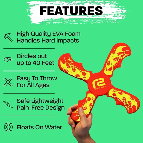 Miniatura 4 de Divertido boomerang para niños, suave y fácil de usar, juguetes al aire libre para niños o adultos, el mejor regalo para niños y niñas de 6, 7, 8