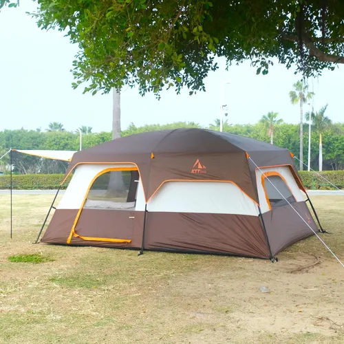 Miniatura 12 de KTT Extra Large Tent 12-14 Person,Family Cabin Tents,2 Rooms,Straight Wall,2 Doors 4 Windows with Mesh,Waterproof,Double Layer,Big Tent for
