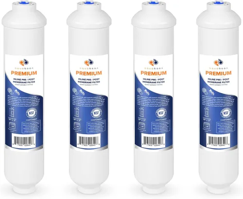 Miniatura 20 de Aquaboon Filtro de agua de carbón activado en línea T33 para refrigerador, máquina de hielo con conexión rápida para línea de agua de 1/4 compatible