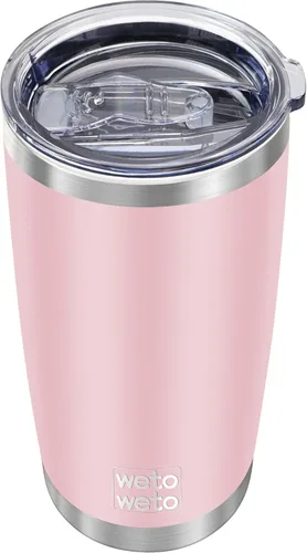 Miniatura 34 de WETOWETO - Vaso de viaje con aislamiento de 20 onzas, de acero inoxidable, con doble pared, a prueba de fugas, taza de café con revestimiento