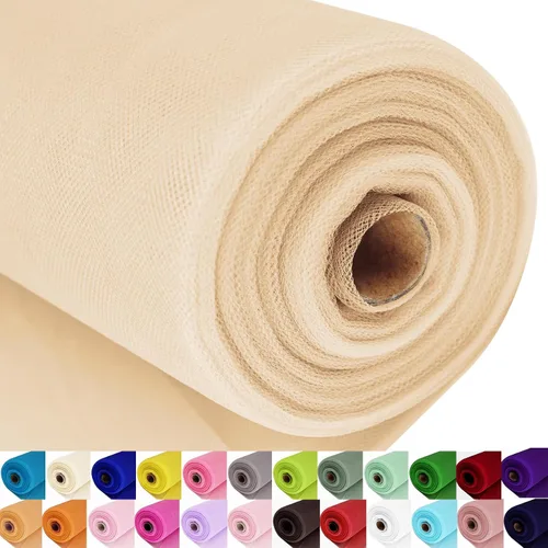 Miniatura 22 de Rollos de tela de tul, 54 pulgadas por 10 yardas (30 pies), cinta de tul para decoración de fiestas de boda, rollo de tela transparente en bobina