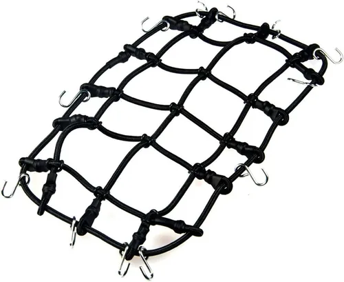 MOHERO Red de equipaje elástica RC 1/10 con gancho para vehículos RC 1:10th RC Crawler Truck Car D90 TRX4 Roof Rack (negro)