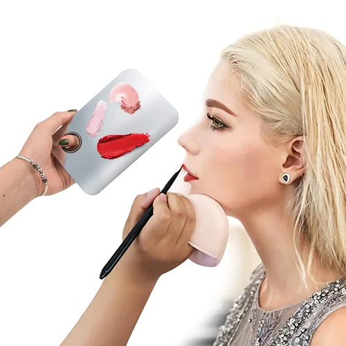 Miniatura 4 de ALIOBC Paleta de Mezcla de Maquillaje, Paleta de Base de Metal de Acero Inoxidable Mejorada con Espátula Herramienta de Artista para Mezclar Base