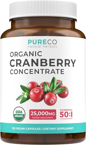 Píldoras orgánicas de arándano – Suplemento vegano para la salud del tracto urinario y la limpieza renal – Pastillas de arándano para mujeres 500 mg