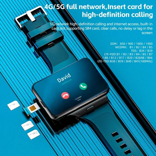 Miniatura 3 de LOKMAT Reloj inteligente con tarjeta SIM 4G de pantalla grande de 2.88 pulgadas, reloj inteligente Android 11 con llamada telefónica, cámaras duales