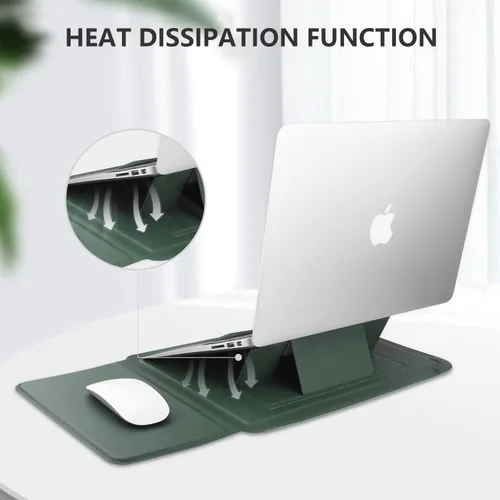 Miniatura 7 de Funda para portátil con soporte y alfombrilla para ratón 13-14 pulgadas Funda para portátil Funda para Chromebook Cubierta protectora de cuero