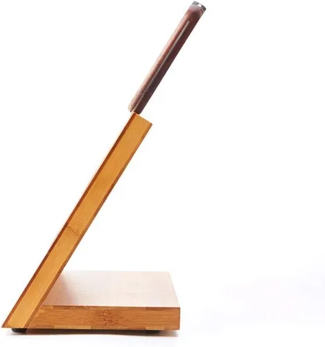 Miniatura 2 de Soporte magnético para cuchillos con potente imán, soporte magnético de madera de bambú, bloque organizador sin cuchillos, madera maciza
