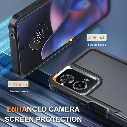 Miniatura 5 de Funda compatible con Moto G 5G 2024, cuerpo completo, resistente, resistente, a prueba de golpes, con correa de cordón, protector de pantalla