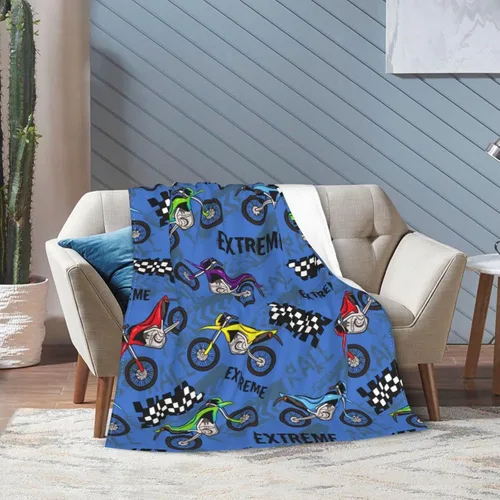 Miniatura 5 de Manta fresca para motocicleta, manta de cama suave y cálida para niños, adolescentes, regalos para sofá, dormitorio, sofá, oficina, automóvil, manta