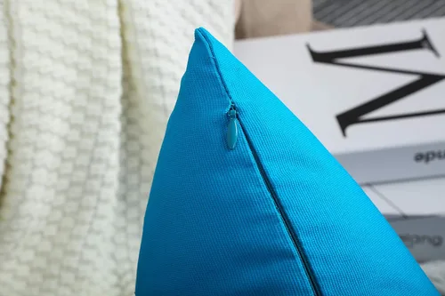 Miniatura 4 de TangDepot - Funda de almohada hecha a mano 100% lona de algodón, Algodón, Pacific Blue