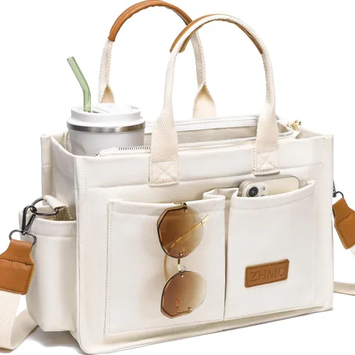 Miniatura 22 de ZHMO Bolso de lona para mujer, bolsos cruzados para mujer, bolsos de trabajo para computadora portátil, bolso grande de mano para enfermera