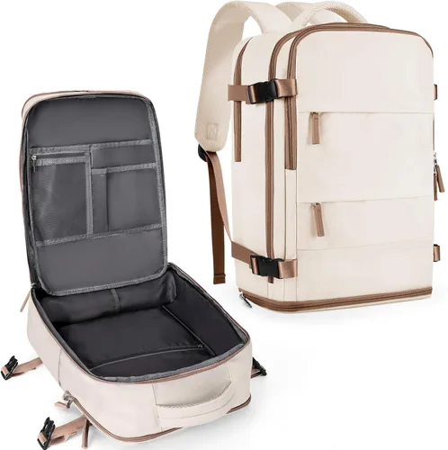 Miniatura 9 de coowoz Mochila grande de viaje para mujeres y hombres, mochila de transporte, mochila para senderismo impermeable, mochila deportiva para Rosa