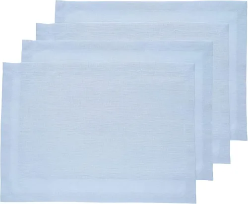 Miniatura 141 de Solino Home Juego de 4 manteles individuales blancos de 100 % lino puro de 14 x 14 pulgadas para invierno, San Valentín, primavera, Pascua, Fete