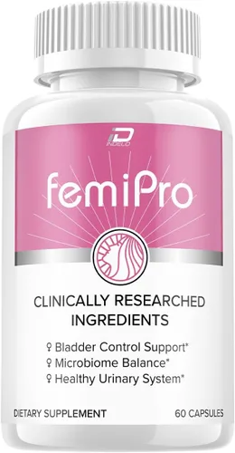 FemiPro Suplemento de apoyo - Pastillas probióticas Femi Pro, FemiPro 24 horas de apoyo microbioma probiótico control urinario fugas salud, Femie