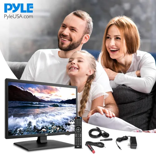 Miniatura 9 de Pyle Televisor de pantalla plana LED de 21.5 pulgadas, monitor de TV pequeño de 1080p con HDMI, RCA, DVD con ranuras, adaptador de coche de 12 V/24