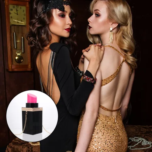Miniatura 5 de VALICLUD Bolso de mano de mano con forma de lápiz labial elegante de acrílico para mujer