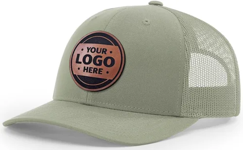 Miniatura 26 de Sombrero de parche de cuero de camionero personalizado grabado con láser