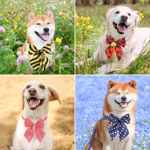 Miniatura 6 de Segarty Lazos para el cuello para perro, 30 piezas ajustables para mascotas para perros medianos y grandes, corbatines para mascotas, accesorios