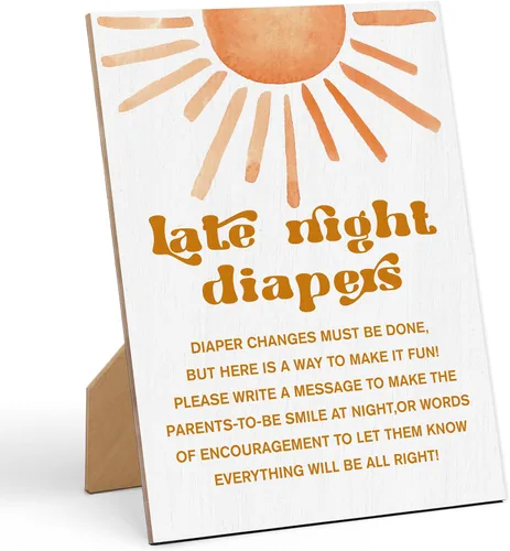 Letrero decorativo de madera con texto en inglés «Here Comes The Sun», 8 x 11 pulgadas, decoración de mesa neutra de género para decoración de baby