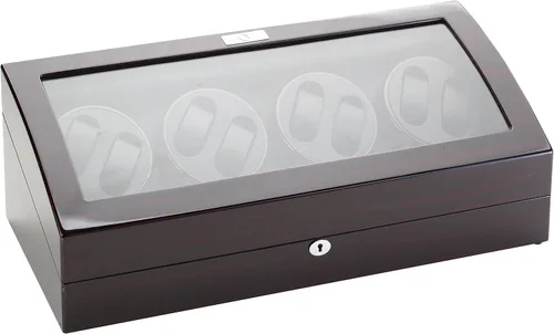 Diplomat 31-428 Gothica Ebony Wood Finish con cuero negro Interior ocho relojes Winder, Negro -, Gothica Ébano