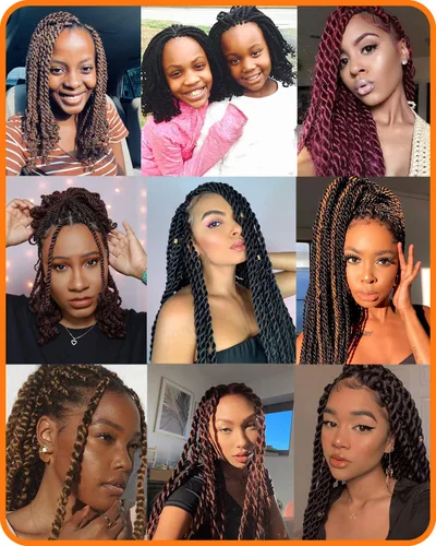 Miniatura 6 de Cabello de ganchillo para niños de 8 pulgadas, cabello de ganchillo para mujeres negras, paquete de 6 paquetes de trenzas senegalesas, extremos