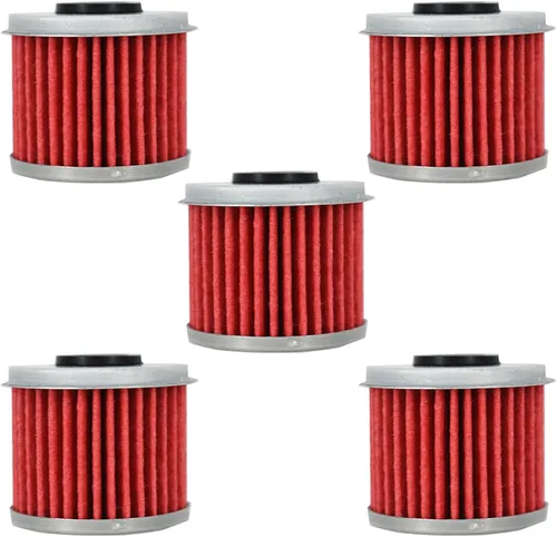 Miniatura 2 de waltyotur 5 filtros de aceite de motocicleta de repuesto para Honda CRF150R CRF150RB CRF 150 250 450 CRF250R CRF250X CRF450R CRF450X TRX450R rojo