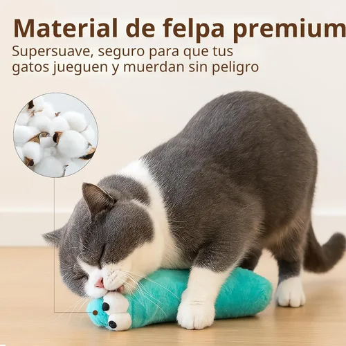 Miniatura 5 de Almohadas de juguetes para gatos Gochanmon, paquete de 3, con hierba gatera en el interior, palos blandos y duraderos con sonido crujiente, juguete