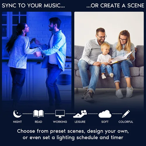 Miniatura 5 de LUXRITE Paquete de 12 luces LED empotrables inteligentes de 6 pulgadas, cambio de color RGBW, aplicación WiFi y control de voz, compatible con Alexa
