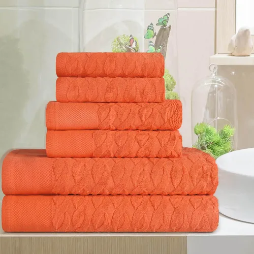 Miniatura 72 de Superior Juego de 6 toallas de 100% algodón egipcio de 500 GSM, 6 piezas, 2 caras, 2 manos, 2 toallas, ideal para baño, cocina o playa, de secado