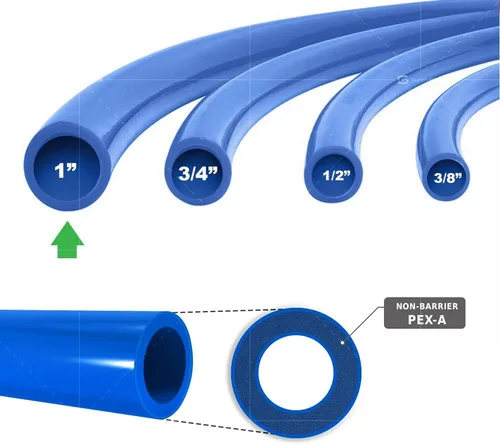 Miniatura 2 de Bobina de tubo Pex de 1 pulgada x 100 pies, azul, sin barrera, para agua potable, tubo de agua flexible para fontanería