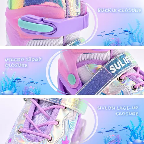 Miniatura 3 de SULIFEEL - Patines ajustables para niños para niños de 3-5, 5-8, 6-12 años con ruedas iluminadas ajustables de 4 tamaños, el mejor regalo para niños