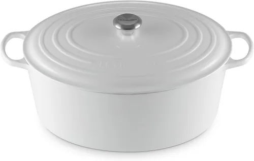 Miniatura 58 de Le Creuset Horno holandés ovalado Signature de hierro fundido esmaltado, 2.75 cuartos de galón., Blanco