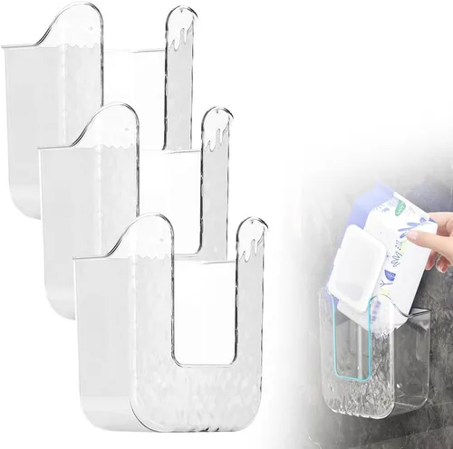 Miniatura 11 de Caja de almacenamiento de toallitas de cocina, caja de pañuelos montada en la pared, caja de servilletas faciales de plástico acrílico, dispensador