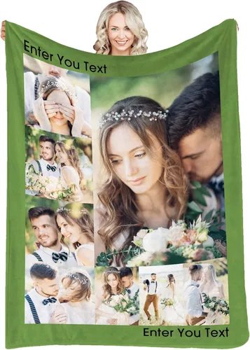 Miniatura 24 de Manta personalizada con fotos, texto, fotos personalizadas, mantas para adultos y niños, cumpleaños familiar, 1 foto, 50 x 40 pulgadas