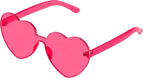 JASPIN Gafas de sol con forma de corazón para mujer, sin montura de caramelo, transparentes, gafas de sol coloridas para fiestas de moda y niñas