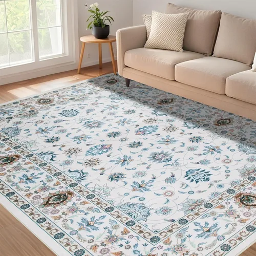 Miniatura 2 de WILLSUN Alfombras lavables de área, alfombras grandes antideslizantes de 5 x 7 pulgadas estilo bohemio para sala de estar, dormitorio, alfombra